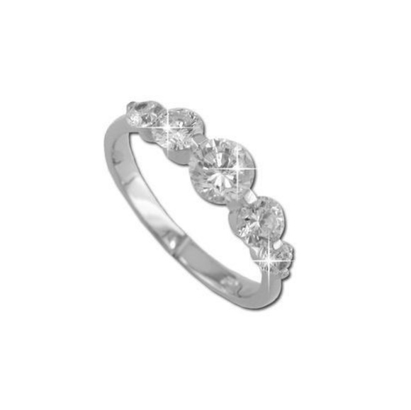 925 Silver Classic Graduated Rounds Ring - Picture 1 of 7